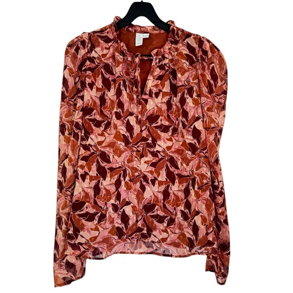 Joie Semi-Sheer Fully Lined Peasant Top Blouse with Bishop Sleeves Size Medium